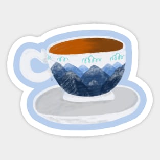 Mountains cup of coffee Sticker